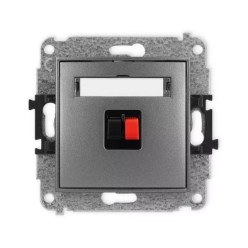 Mechanizm gniazda głośnikowego pojedynczego Karlik seria ICON 11IGG-1 kolor grafitowy
