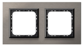 Ramka podwójna seria SONATA kolor Szczotkowana satyna symbol R-2RAC/63/25