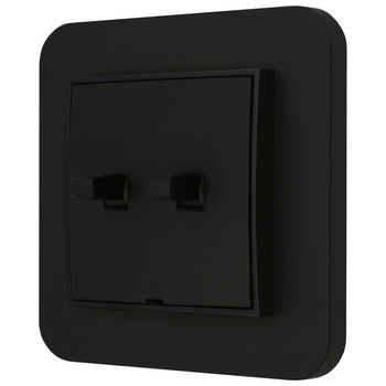 Włącznik podwójny w stylu USA ramka zaokrąglona seria Mini kolor czarny mat