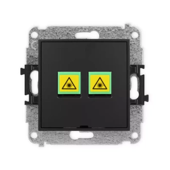 Mechanizm gniazda światłowodowego/optycznego podwójnego, bez pola opisowego Karlik seria MINI 12MGOPBO-2 kolor czarny mat