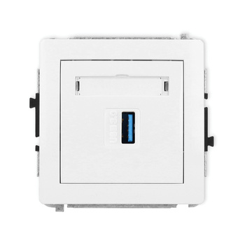 Mechanizm gniazda pojedynczego USB A-A 3.0 Karlik seria DECO DGUSB-5 kolor biały