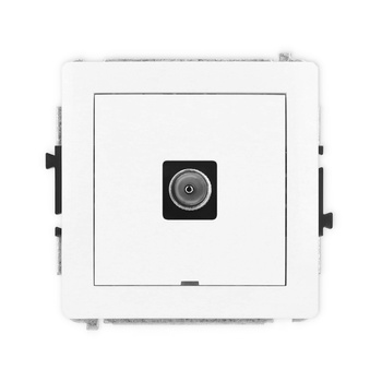 Mechanizm gniazda antenowego pojedynczego TV, bez pola opisowego Karlik seria DECO DGTVBO-1 kolor biały