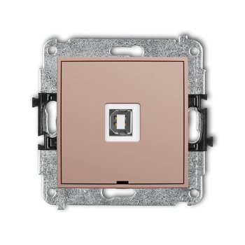 Mechanizm gniazda pojedynczego USB A-B 2.0, bez pola opisowego Karlik seria ICON 62IGUSBBO-3 kolor łososiowy