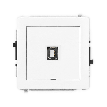 Mechanizm gniazda pojedynczego USB A-B 2.0, bez pola opisowego Karlik seria DECO DGUSBBO-3 kolor biały