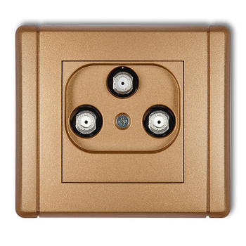 Gniazdo multimedialne 3F DATA UPC Karlik seria FLEXI 8FGMU kolor złoty metalik