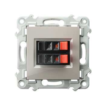 Gniazdo głośnikowe podwójne seria SZAFIR kolor Kaszmirowy beż symbol GG-2Z/m/83