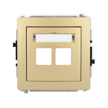 Mechanizm gniazda multimedialnego podwójnego bez modułu standard Keystone Karlik seria DECO 29DGM-2P kolor złoty
