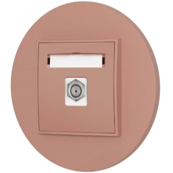 Gniazdo antenowe 1x z ramką okrągłą seria MINI kolor łososiowy