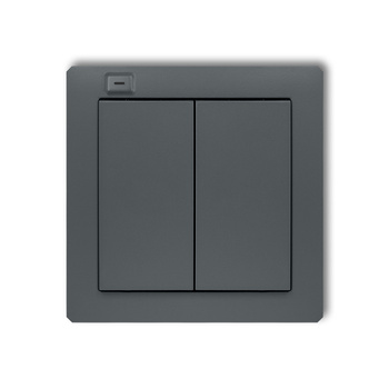 Nadajnik 2-klawiszowy 4-kanałowy z czujnikiem temperatury do systemu Exta Life Karlik seria DECO 28DEL-2 kolor grafitowy mat