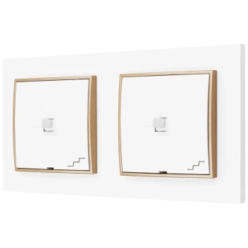 Włącznik światła Dwa schodowe usa kolor biały/złoty