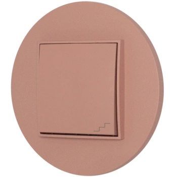 Włącznik schodowy z ramką okrągłą seria MINI kolor łososiowy