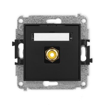 Mechanizm gniazda pojedynczego RCA typu cinch - żółty, pozłacany Karlik seria ICON 12IGRCA-1 kolor czarny mat