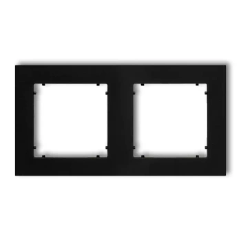 Ramka uniwersalna podwójna kwadratowa z tworzywa Karlik seria MINI 12MR-2 kolor czarny mat