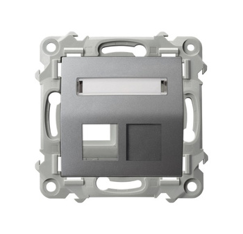 Obudowa gniazda pojedynczego typu Keystone skośna seria SZAFIR kolor Szary mat symbol GPK-1ZS/p/70