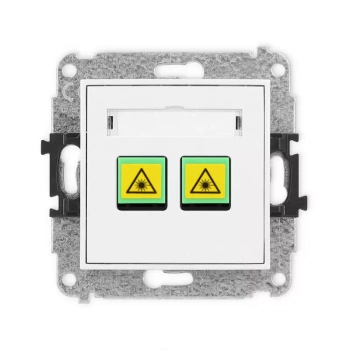 Mechanizm gniazda światłowodowego/optycznego podwójnego Karlik seria MINI 25MGOP-2 kolor biały mat