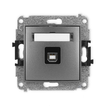 Mechanizm gniazda pojedynczego USB A-B 2.0 Karlik seria ICON 11IGUSB-3 kolor grafitowy