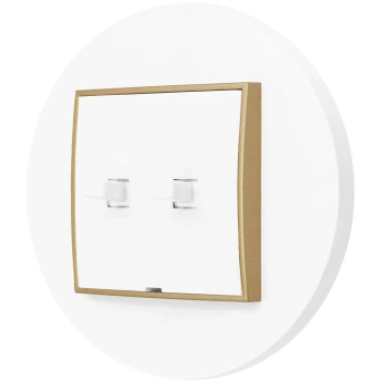 Włącznik roletowy w stylu USA ramka okrągła seria Mini kolor biały/złoty