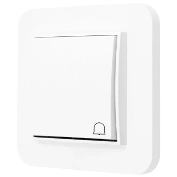 Włącznik dzwonkowy z ramką zaokrągloną seria MINI kolor biały