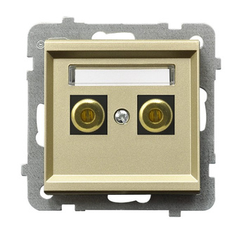Gniazdo głośnikowe pojedyncze seria SONATA kolor Szampański złoty symbol GGN-1R/m/39