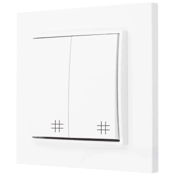 Włącznik podwójny krzyżowy z ramką kolor biały