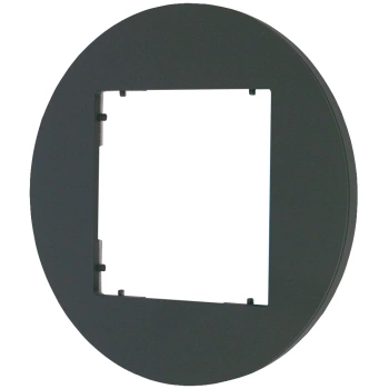 Ramka uniwersalna pojedyncza okrągła z tworzywa Karlik seria MINI 28MRTO-1 kolor grafitowy mat