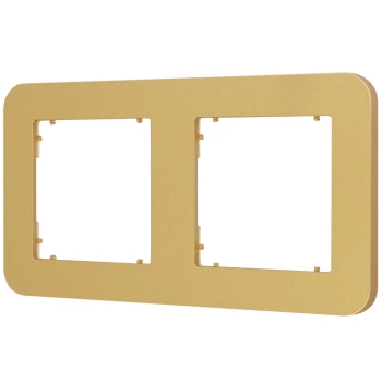 Ramka uniwersalna podwójna zaokrąglona z tworzywa Karlik seria MINI 29MRTZ-2 kolor złoty