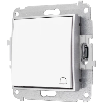 Włącznik dzwonkowy bez ramki karlik mini kolor biały/srebrny