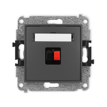 Mechanizm gniazda głośnikowego pojedynczego Karlik seria ICON 28IGG-1 kolor grafitowy mat