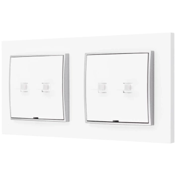 Włącznik światła Dwa podwójne usa kolor biały/srebrny