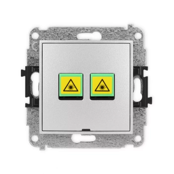 Mechanizm gniazda światłowodowego/optycznego podwójnego, bez pola opisowego Karlik seria ICON 7IGOPBO-2 kolor srebrny metalik