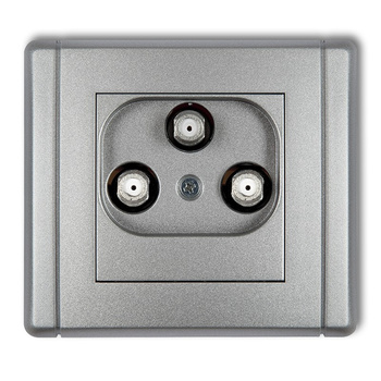 Gniazdo multimedialne 3F DATA UPC Karlik seria FLEXI 7FGMU kolor srebrny metalik