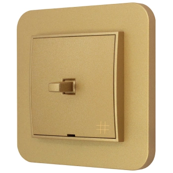 Włącznik krzyżowy w stylu USA ramka zaokrąglona seria Mini kolor złoty