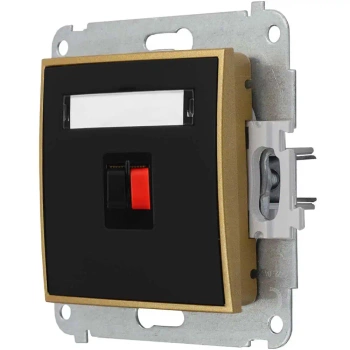 Gniazdo głośnikowe pojedyncze bez ramki mini kolor czarny mat/złoty