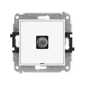 Mechanizm gniazda antenowego pojedynczego TV, bez pola opisowego Karlik seria ICON IGTVBO-1 kolor biały