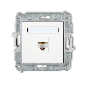 Gniazdo internetowe 1x bez ramki karlik mini kolor biały/srebrny