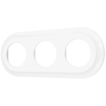 Ramka potrójna okrągła do wyłączników i gniazd 'Retro ceramic' - biała TC-RC-003RW