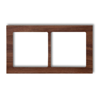 Ramka uniwersalna podwójnego - drewno orzech amerykański Karlik seria DECO DRD-2E kolor orzech amerykański