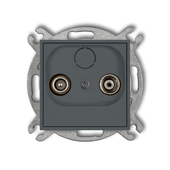 Mechanizm gniazda abonenckiego RTV końcowego 2dB Karlik seria ICON 28IG2K kolor grafitowy mat