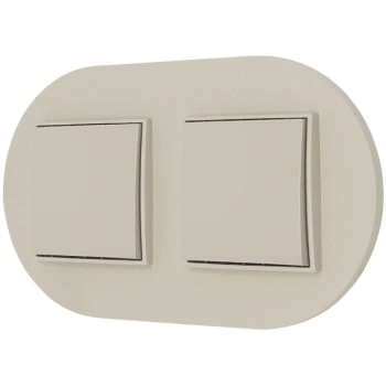 Dwa włączniki pojedyncze z ramką okrągłą seria MINI kolor taupe