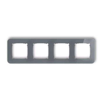 Ramka uniwersalna poczwórna zaokrąglona - efekt szkła ramka: grafitowa; spód: grafitowy mat Karlik seria ICON 28-28-IRSZ-4 kolor grafitowy