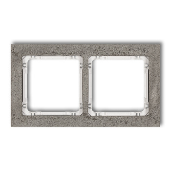 Ramka uniwersalna podwójna - beton ramka: ciemnoszary; spód: biały Karlik seria DECO 28-0-DRB-2 kolor ciemnoszary