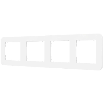 Ramka uniwersalna poczwórna zaokrąglona z tworzywa Karlik seria MINI 25MRTZ-4 kolor biały mat