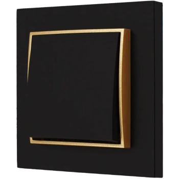 Włącznik pojedynczy z ramką karlik mini kolor czarny mat/złoty