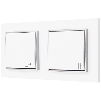 Włącznik światła schodowy i krzyżowy kolor biały/srebrny