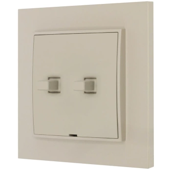 Włącznik podwójny w stylu USA ramka kwadratowa seria Mini kolor taupe