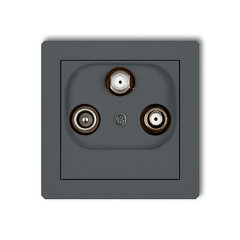 Mechanizm gniazda abonenckiego 2 wyjścia SAT + TV Karlik seria DECO 28DGSN kolor grafitowy mat