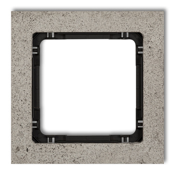 Ramka uniwersalna pojedyncza - beton ramka: jasnoszara; spód: czarny Karlik seria DECO 27-12-DRB-1 kolor jasnoszary