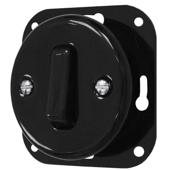 Łącznik pojedynczy 'Retro ceramic' bez ramki, 10A-250V~, czarny TG-RC-110B