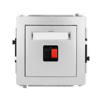 Mechanizm gniazda głośnikowego pojedynczego Karlik seria DECO 7DGG-1 kolor srebrny metalik