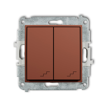 Mechanizm łącznika podwójnego schodowego Karlik seria ICON 63IWP-33 kolor terakota